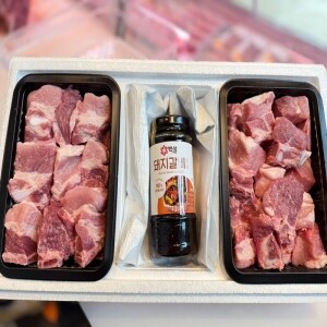 청년축산 선물세트 돼지갈비 국내산돼지고기 2kg,1개 국내산